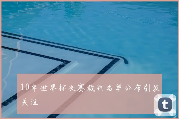 10年世界杯决赛裁判名单公布引发关注